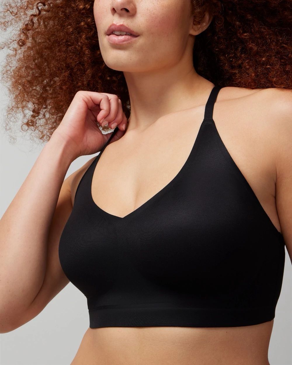 Soma Enbliss Racerback Bralette Lace Back Wireless black Womens XL NEW